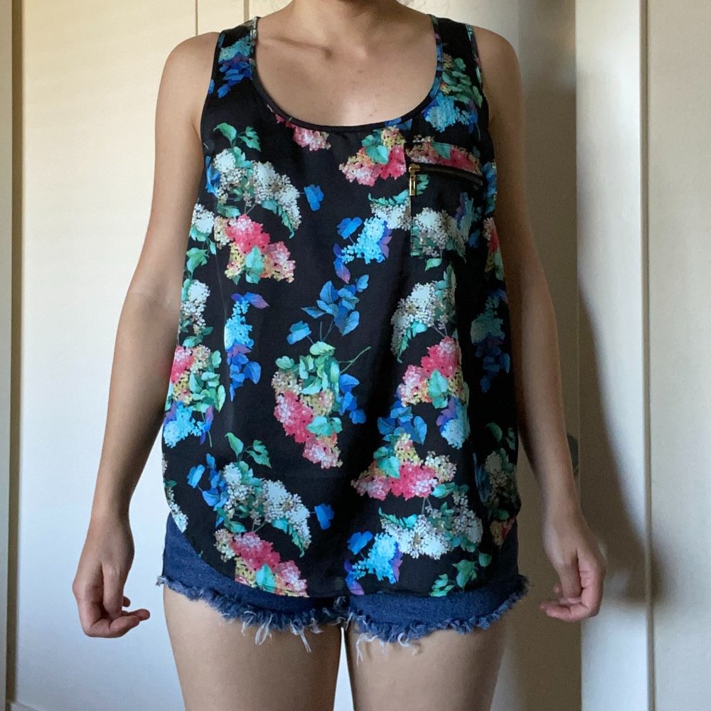 Mango Floral Silky Tank Top